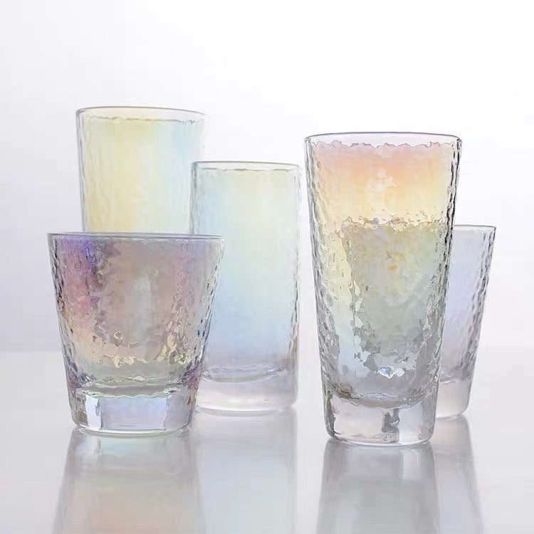 Discover the Vibrance of Our Creative Colorful Hammer Pattern Glass Set